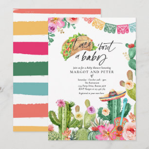 Fiesta Taco 'Bout A Baby Cactus Baby Shower Inbjudningar