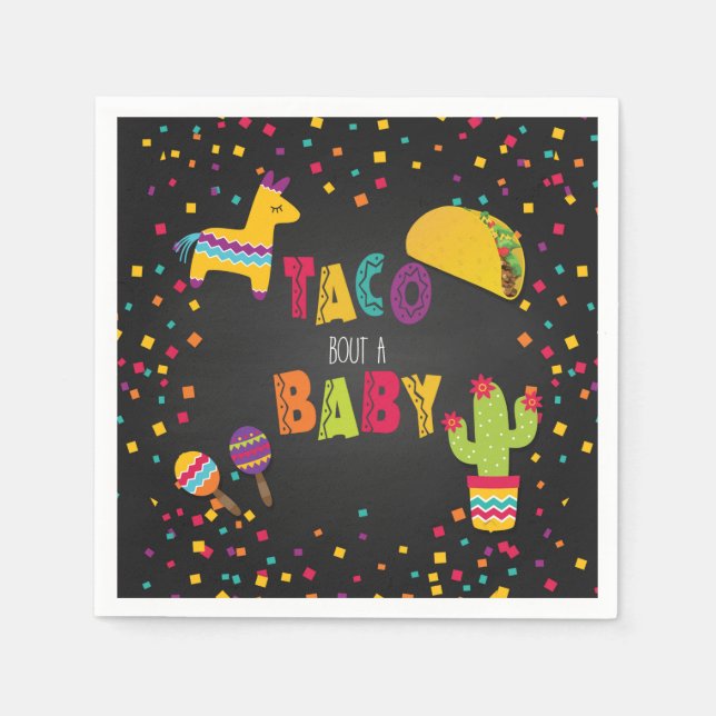 Fiesta Taco Bout a Baby Napkin - Baby Shower Pappersservett (Framsidan)