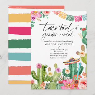 Fiesta Taco "Bout A Gender Reveal Cactus Party Inbjudningar