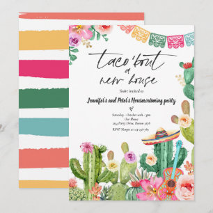 Fiesta Taco "Bout A New House Houseuppvärmning Pa Inbjudningar