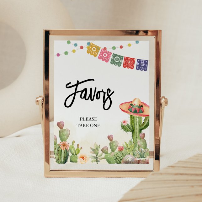 Fiesta Taco "Bout Baby Shower Favors Favors Poster (Cinco De Mayo Taco Bout Baby Shower Favors Sign)