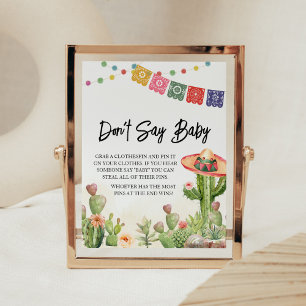 Fiesta Taco "Bout Baby Shower, säg inte Baby Poster