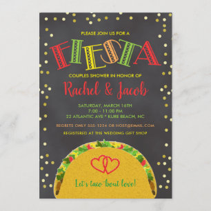 Fiesta Taco Bout Love Parbröllopsfest Inbjudningar