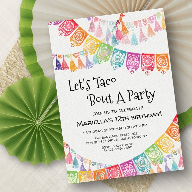 Fiesta Taco Bout Party Birthday Invitation Inbjudningar (Skapare uppladdad)