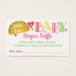 Fiesta Taco Flicka Shower Diaper Raffle Card Visitkort