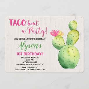 Fiesta taco om en inbjudan till en party-födelseda