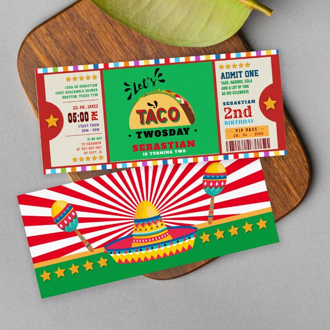 fiesta taco twosday biljett inbjudningar (Skapare uppladdad)