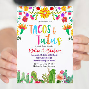 Fiesta Tacos och Tutus Baby Shower Inbjudan-kort Inbjudningar