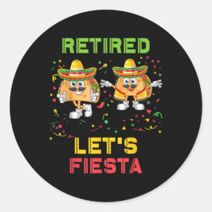 Fiesta Tacos Pension Mexiko Mexiicano Retrött Cinc Runt Klistermärke