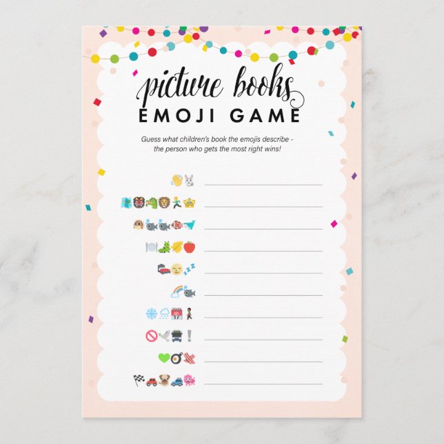 Fiesta-tema emoji bild bokar babyduschspel för bar program (Framsida)