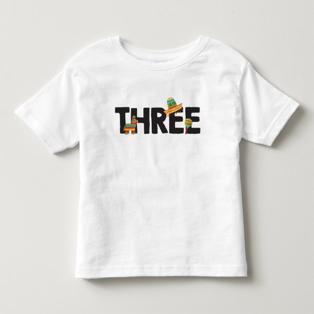 Fiesta Third Birthday Shirt T (Framsida)