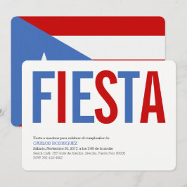 Fiesta: Traditionell: Puerto Rico Flagga Inbjudan
