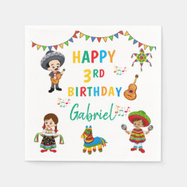 Fiesta, treesta barns födelsedag party blöjor pappersservett