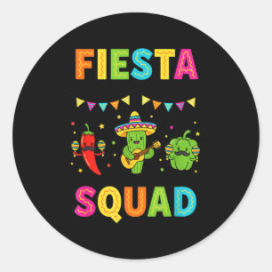 Fiesta trupp söt kaktus peppar paprika barn runt klistermärke
