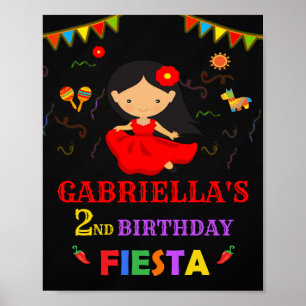 Fiesta välkommen party-skylt 1:a Fiesta-flickan Poster