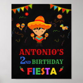 Fiesta välkommen party-tecken Första fiesta mexica Poster