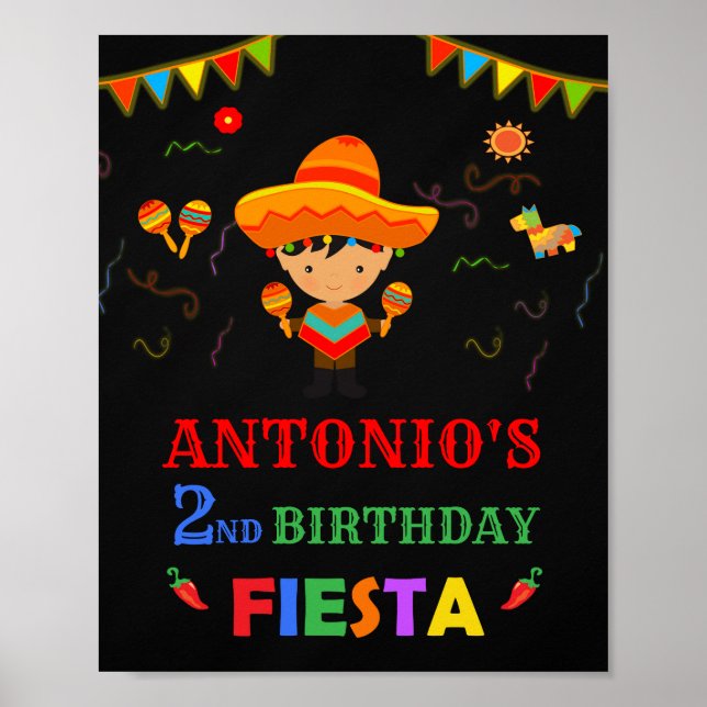 Fiesta välkommen party-tecken Första fiesta mexica Poster (Framsidan)