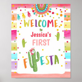 Fiesta Välkomstskylt från Mexikanska Cactus födels Poster