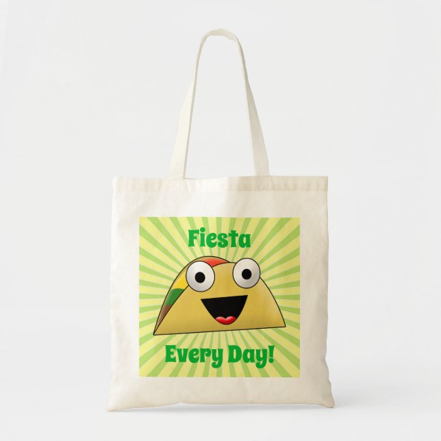 Fiesta Varje dag Cute Funny Taco Tygkasse (Framsidan)