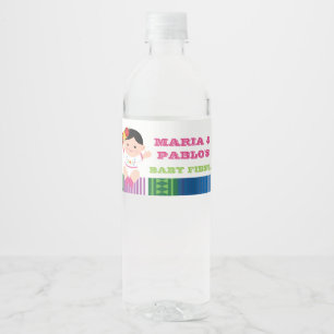 Fiesta Vattenflaska Labels, Baby Shower Girl Girl Vattenflaskor Etikett