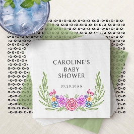 Fiesta Vivid Blommigt Baby Shower Pappersservett