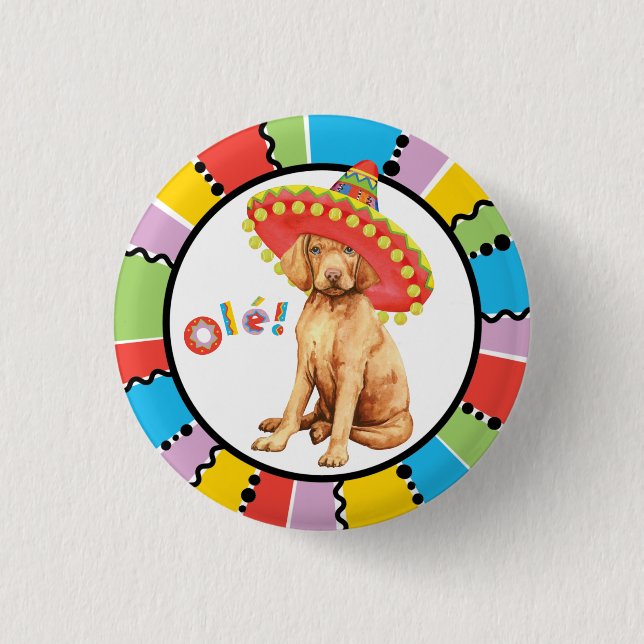 Fiesta Vizsla Pinback Button Knapp (Framsida)