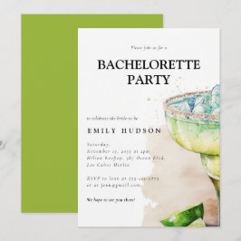 Fiesta Watercolor Bachelorette Party Inbjudningar