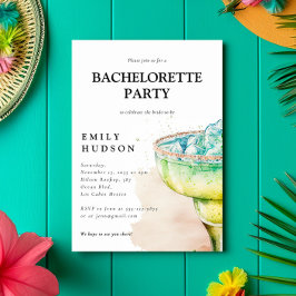 Fiesta Watercolor Bachelorette Party Inbjudningar