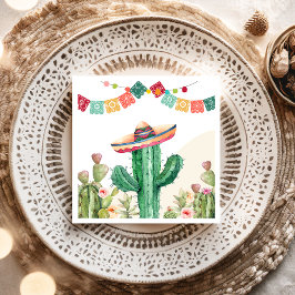 Fiesta Watercolor Cactus Mexican Party Succulent Pappersservett