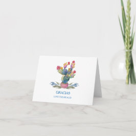 Fiesta Watercolor Kactus Bröllopsdusch Tack Kort