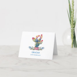 Fiesta Watercolor Kactus Bröllopsdusch Tack Kort