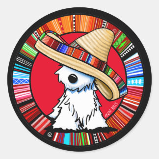 Fiesta Westie Classic Round Sticker Runt Klistermärke