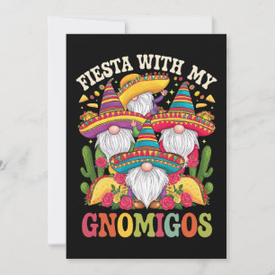 Fiesta with my Gnomigos Gnome cinco de Mayo Inbjudningar