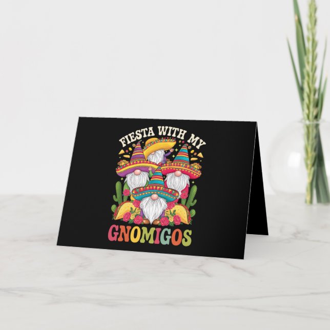 Fiesta with my Gnomigos Gnome cinco de Mayo Tack Kort (Framsida)