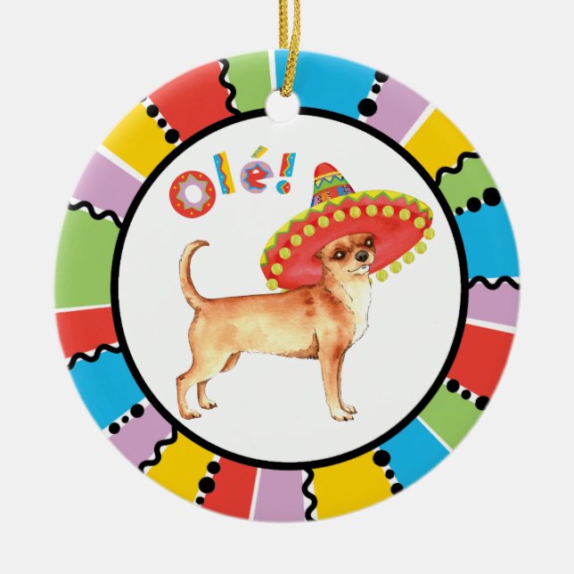 FiestaChihuahua Julgransprydnad Keramik (Framsidan)
