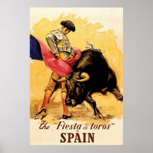 Fiestaen De Toros I Spanien Poster