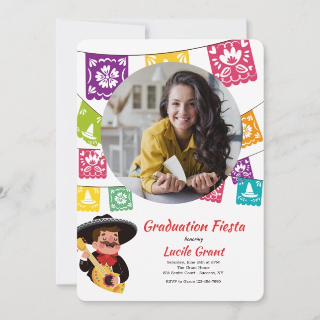 Fiestaflaggor Fotoinbjudan Inbjudningar (Framsida)