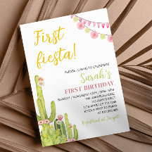 Fiestas första födelsedagsinbjudan