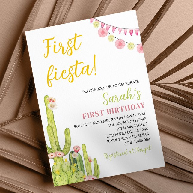 Fiestas första födelsedagsinbjudan inbjudningar (Skapare uppladdad)