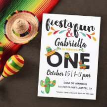 Fiestas första födelsedagsinbjudan