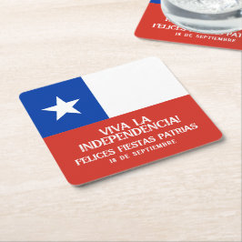 Fiestas Patrias Independence day Chile Flagga Underlägg Papper Kvadrat