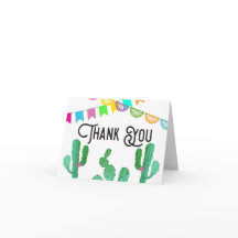 Fiestatemat kort för tack