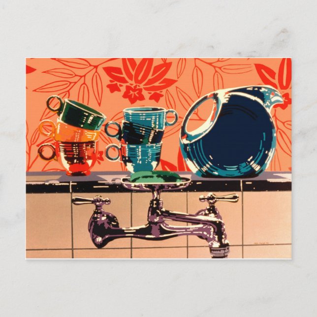 Fiestaware och Kitchen Sink Vykort (Framsida)