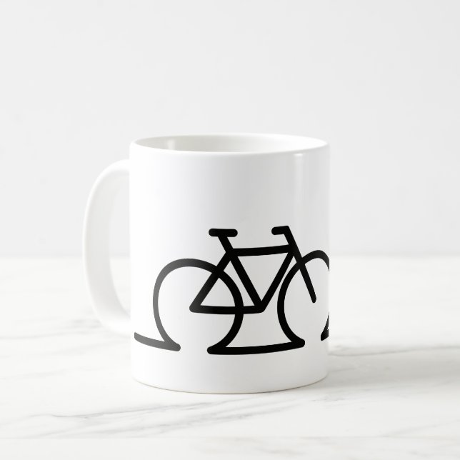 Fiets lijn tekening. E-bike race- en MTB fietsen. Kaffemugg (Framsida vänster)