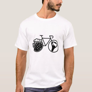 Fiets met bierglas. Flesopener icoon T Shirt