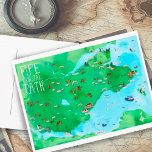 Fife Coastal Väg Scotland Illustrated Karta Vykort<br><div class="desc">Kolla in den här coolan som illustrerar karta i Fife-kusten Väg i Skottland. Du kan gå detta underbara väg genom städer och passera genom gröntens landsbygd. Stanna på vägen för att se båtarna gå förbi eller se en av de många regnbågarna. Har du gått i väg? Se till att besöka...</div>