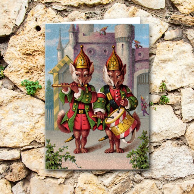 Fife & Drum Foxes Greeting Card Helgkort (Skapare uppladdad)