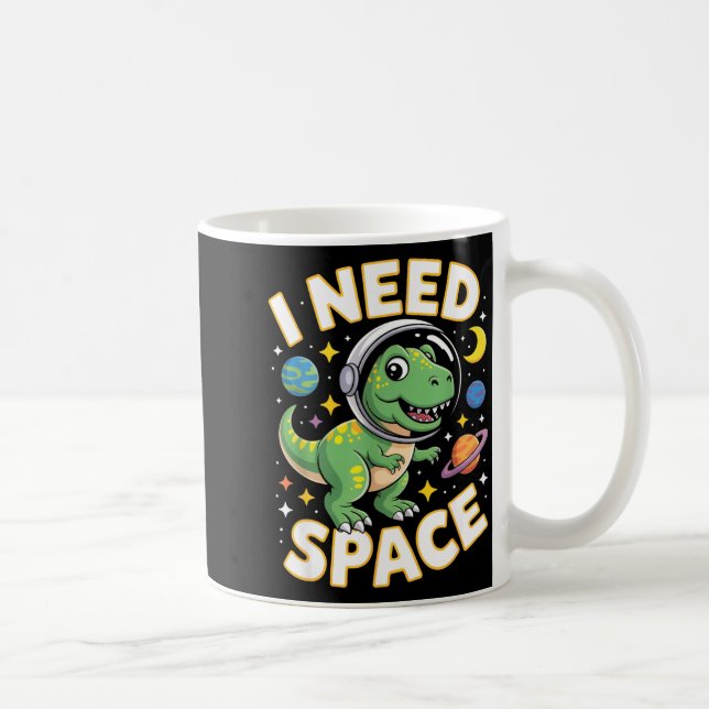 Fife Life I Need Space T-rex Astronaut Outterspace Kaffemugg (Höger)