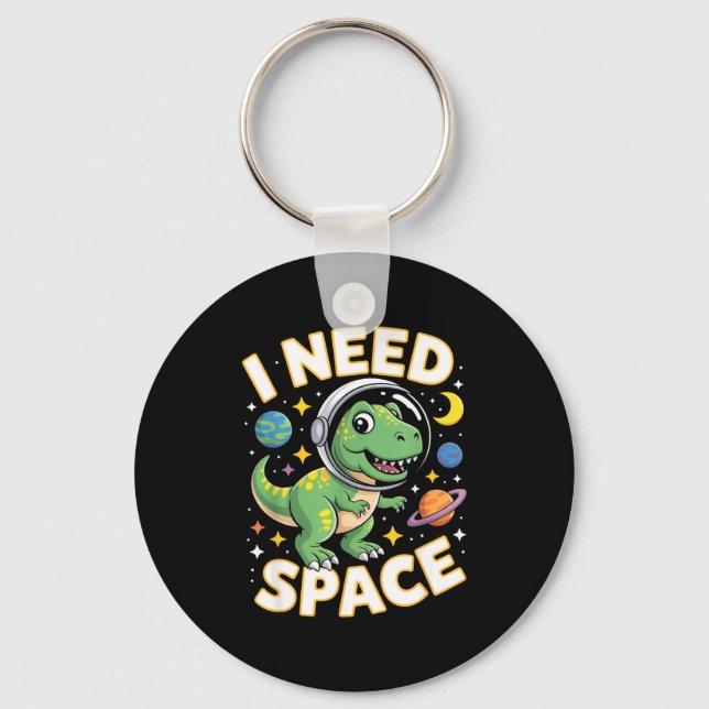 Fife Life I Need Space T-rex Astronaut Outterspace Nyckelring (Framsida)