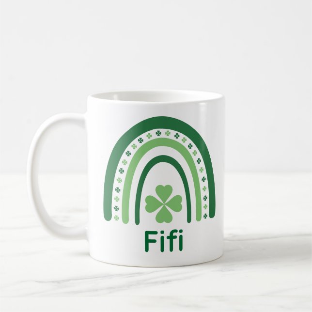 Fifi Namn Klöver Boho Rainbow Kaffemugg (Vänster)